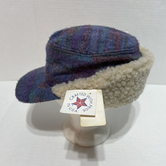 Vintage Cap America Winter Hat, Multicolored, Wool, Made in USA, Small, NWT, New - Picture 2 of 9